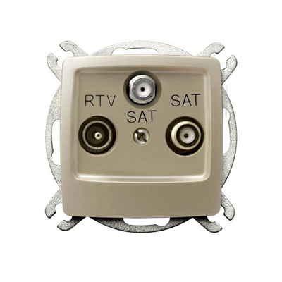 KARO RTV-SAT socket with two SAT outputs ecru pearl