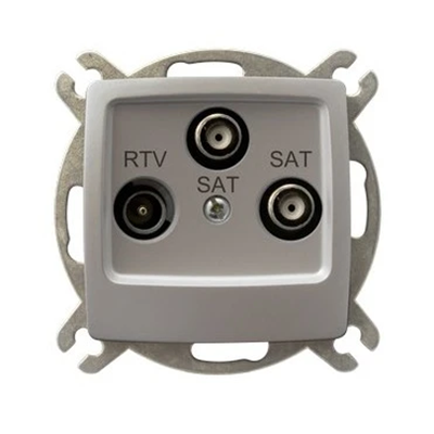 KARO RTV-SAT socket with two SAT outputs, pearl silver