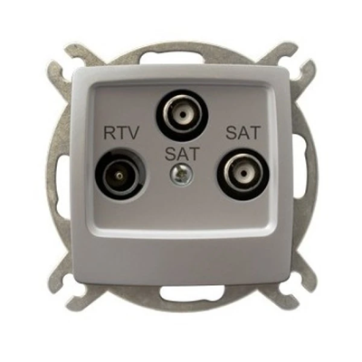 KARO RTV-SAT socket with two SAT outputs, pearl silver