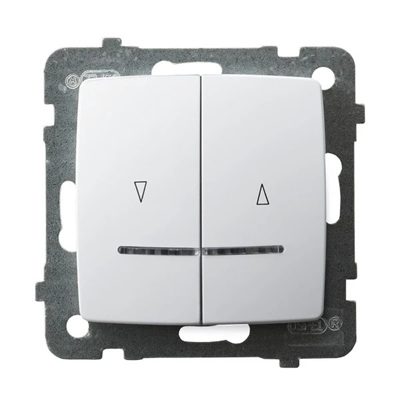 KARO Shutter switch with orange backlight and mechanical interlock, white