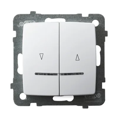 KARO Shutter switch with orange backlight and mechanical interlock, white