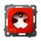 KARO Single earthed socket DATA red, with authorization key