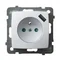 KARO Single earthed socket with shutters for current paths, with USB charger white