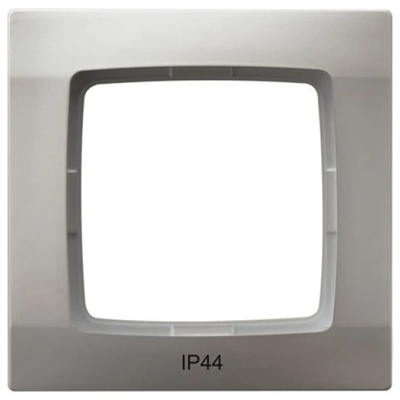 KARO Single frame for IP44 switches, pearl silver