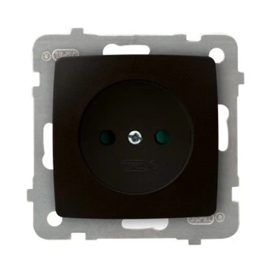 KARO Single socket, chocolate metal with shutters