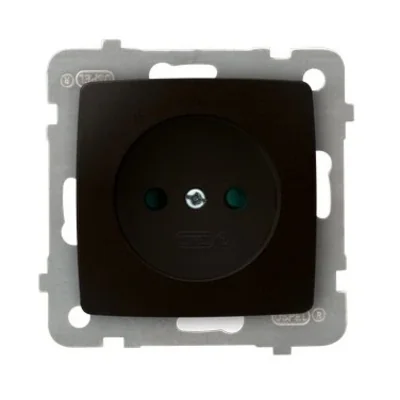 KARO Single socket, chocolate metal with shutters