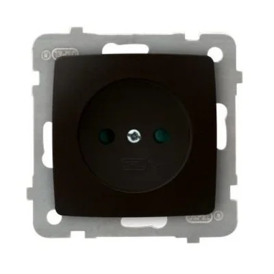 KARO Single socket, chocolate metal with shutters