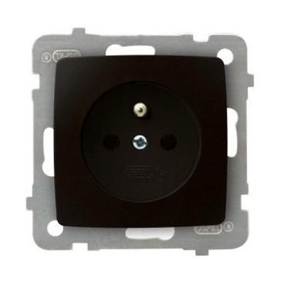 KARO Single socket with earthing chocolate metal