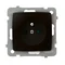KARO Single socket with earthing chocolate metal, equipped with shutters for current paths