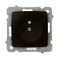 KARO Single socket with earthing chocolate metal, equipped with shutters for current paths