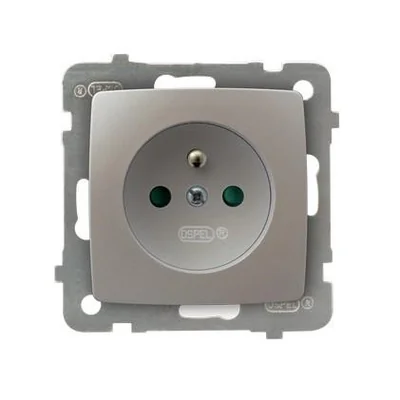 KARO Single socket with grounding, white, equipped with shutters for current paths