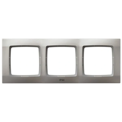 KARO Triple frame for IP44 switches, pearl silver