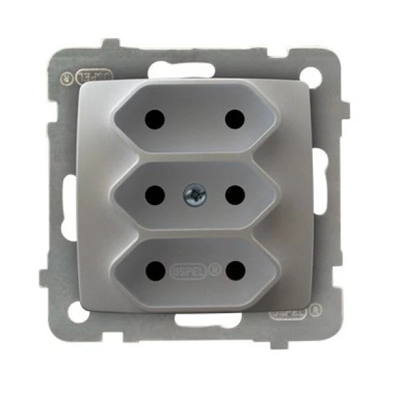 KARO Triple socket EURO pearl silver