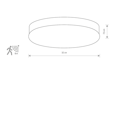 KASAI Plafon 32cm 2x40W IP20 gebürsteter Stahl