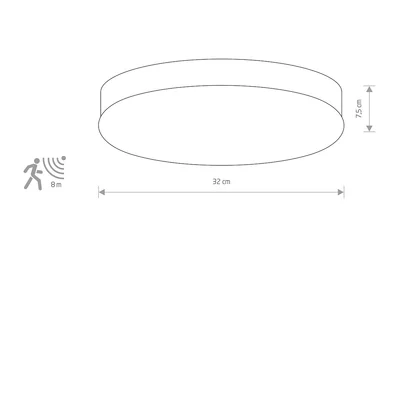 KASAI Plafon 32cm 2x40W IP20 stal szczotkowana