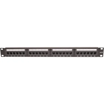 Kat. 6 19 1U 24xRJ45 UTP schwarzes Panel