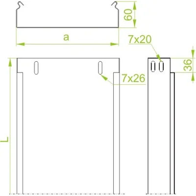 KBJ100H60/3E Tloušťka plechu kanálu - 1 mm