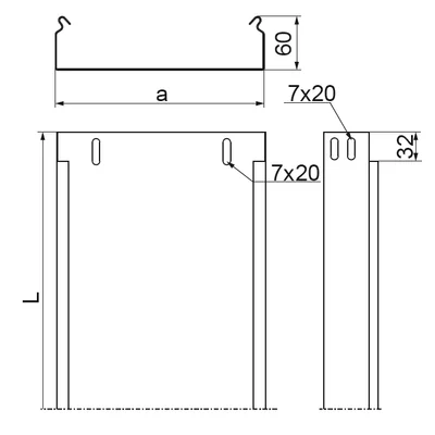 KBJ200H60/3 Korytko gr. blachy - 1 mm