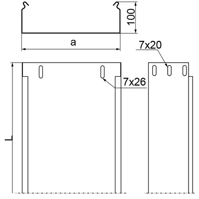 KBJ400H100/3E Kanalblechdicke - 1 mm