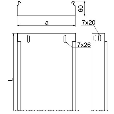 KBJ50H60/3E Korytko gr. blachy - 1 mm