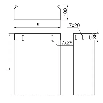 KBL300H100/3 Korytko gr. blachy - 0,70 mm