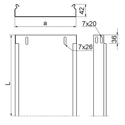 KBR200H42/3 Korytko gr. blachy - 0,50 mm