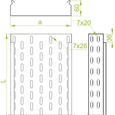 KCJ/KCOJ150H60/3F Kanalblechdicke - 1 mm