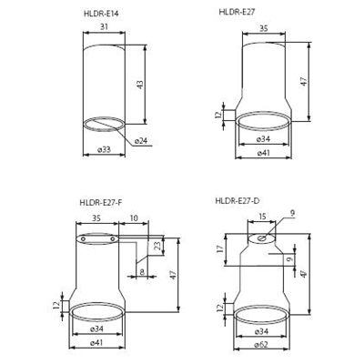 Keramické objímky lamp HLDR-E14