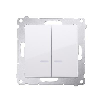 Kerzenschalter mit LED-Hintergrundbeleuchtung und für 230V-Version (Modul), weiß