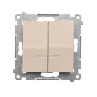 Kerzenschalter mit LED-Hintergrundbeleuchtung und für die 230V-Version (Modul), creme