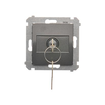 Key switch momentary button (module) 2-position 0-I N/O contact 5 A 230V anthracite (metallic)