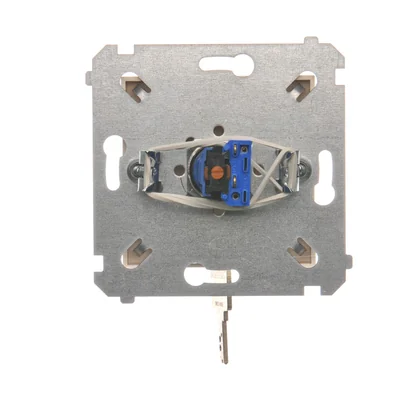 Key switch momentary button (module) 2-position 0-I N/O contact 5 A 230V. The key can only be removed in the 0 cream position