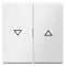 Keys printed with the "arrow" symbol, snow white, velvet