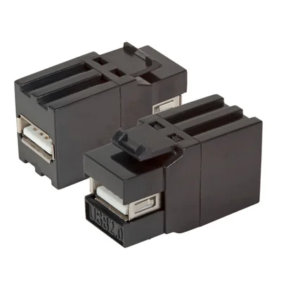 Keystone Snap-In USB 2.0 Typ A-A Adapter Schwarz