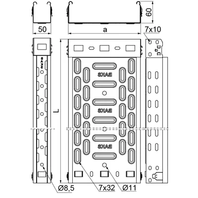 KFJ600H60/3 Korytko gr. blachy - 1 mm