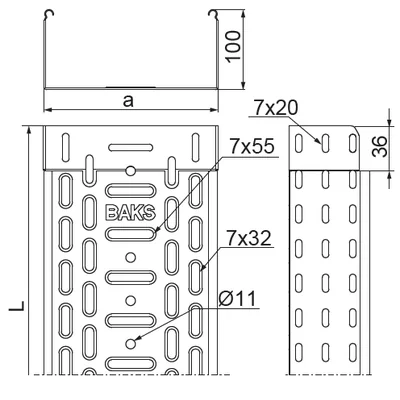 KGL150H110/3 Tray sheet thickness - 0.70 mm
