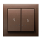 KIER Blind switch with blue backlight and mechanical interlock, metallic brown