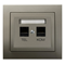 KIER Computer and telephone socket RJ 45 cat. 5e (8-pin) + RJ 11 (6-pin) satin light