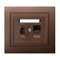 KIER Computer- und Telefonsteckdose RJ 45 Kat. 5e, (8-polig) + RJ 11 (6-polig) braun metallic