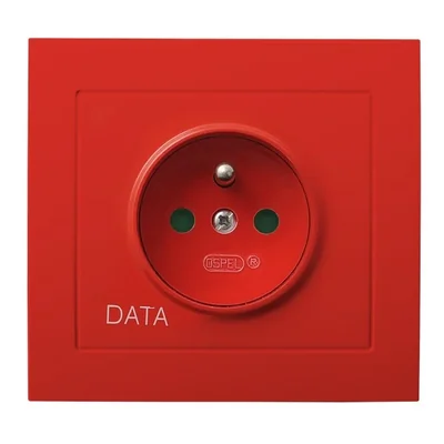 KIER DATA Einzel-Schutzkontaktsteckdose mit Shutter für Strompfade