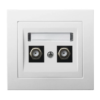 KIER Double antenna socket type F white