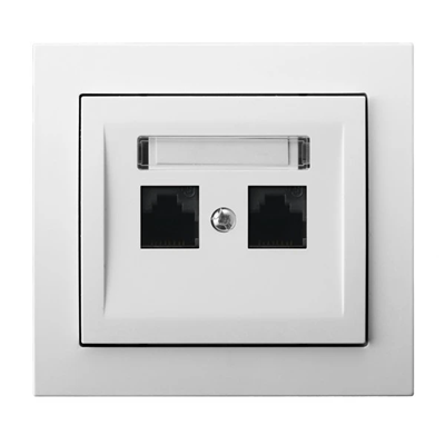 KIER Double computer socket cat. 5e white