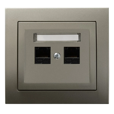 KIER Double computer socket cat. 5eMMC satin light