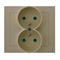 KIER Double earthed socket with shutters for current paths, beige