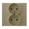 KIER Double earthed socket with shutters for current paths, beige