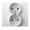 KIER Double earthed socket with shutters for current paths, white