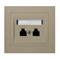 KIER Double parallel telephone socket beige