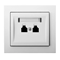 KIER Double parallel telephone socket white