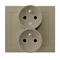 KIER Double socket outlet with earthing function, beige