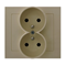 KIER Double socket with earthing beige